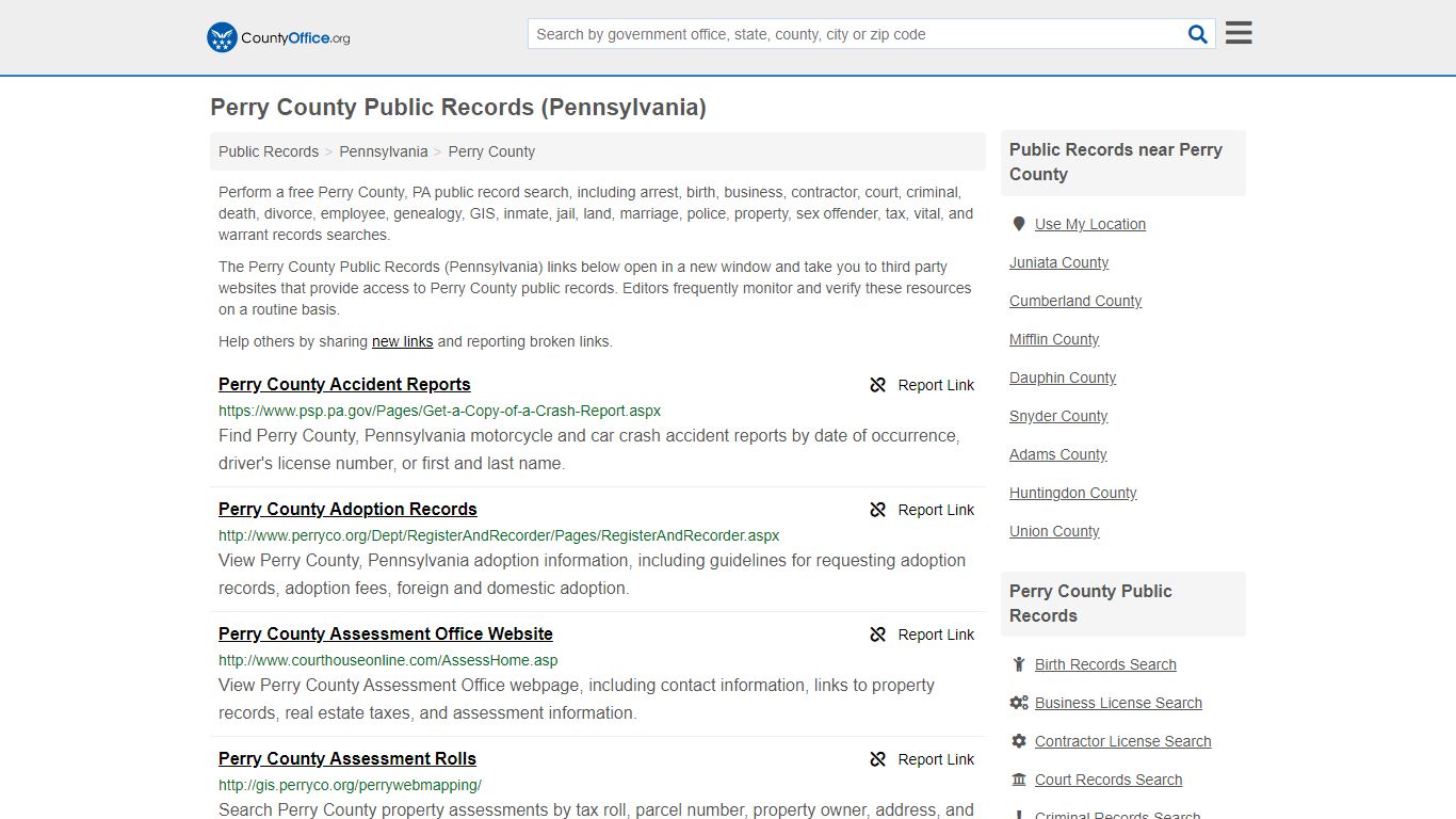 Public Records - Perry County, PA (Business, Criminal, GIS ...
